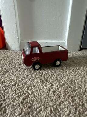 Vintage Tonka Mini Pressed Steel Red Pickup Truck 4.5" - 1970s Cab Over Style